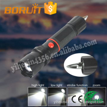 BORUIT Waterptoof Flashlight 3-mode CREE XPE Led Torch with Tail Cone Design